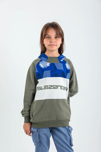 Slazenger DRAGICA Unisex Children's Sweatshirt Khaki - Thumbnail