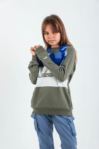 Slazenger DRAGICA Unisex Children's Sweatshirt Khaki - Thumbnail