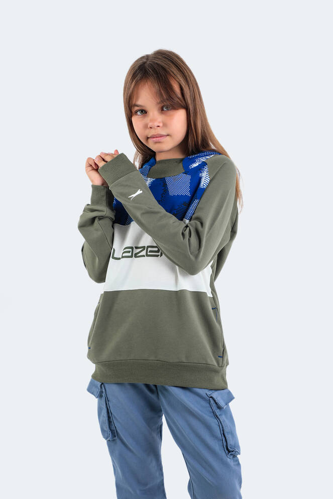 Slazenger DRAGICA Unisex Çocuk Sweatshirt Haki