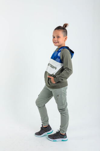 Slazenger DRAGICA Unisex Çocuk Sweatshirt Haki - Thumbnail