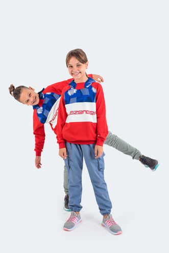 Slazenger DRAGICA Unisex Çocuk Sweatshirt Kırmızı - Thumbnail