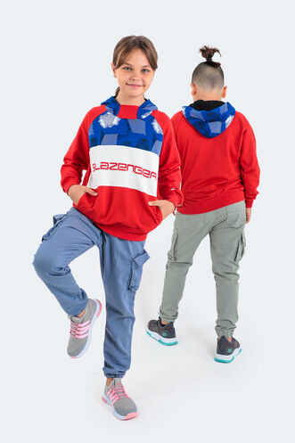 Slazenger DRAGICA Unisex Çocuk Sweatshirt Kırmızı - Thumbnail