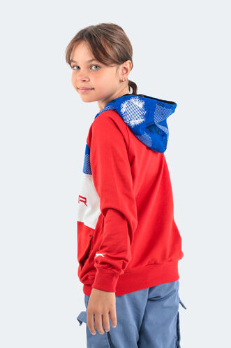 Slazenger DRAGICA Unisex Çocuk Sweatshirt Kırmızı - Thumbnail