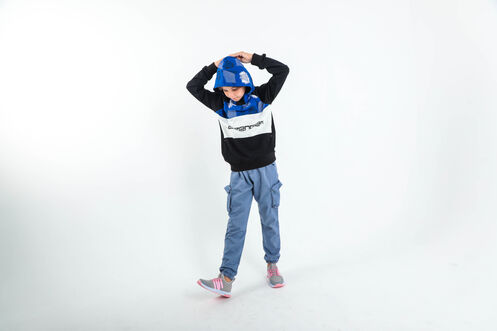 Slazenger DRAGICA Unisex Çocuk Sweatshirt Siyah - Thumbnail