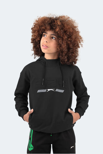 Slazenger DROR Unisex Kids Sweatshirt Black - Thumbnail