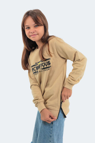 Slazenger DUNA Unisex Children's Sweatshirt Beige - Thumbnail