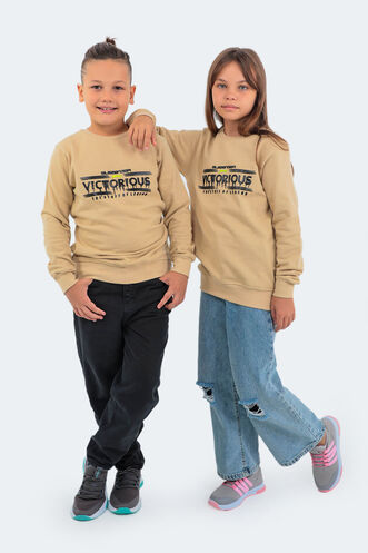 Slazenger DUNA Unisex Children's Sweatshirt Beige - Thumbnail