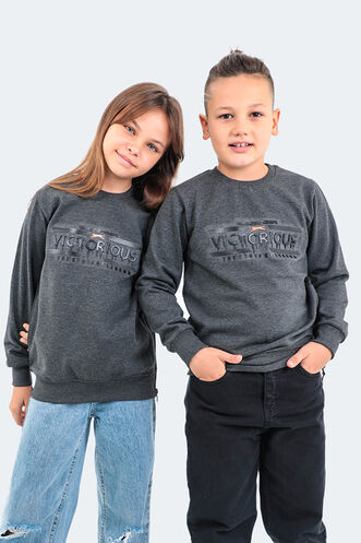 Slazenger DUNA Unisex Children's Sweatshirt Dark Grey - Thumbnail
