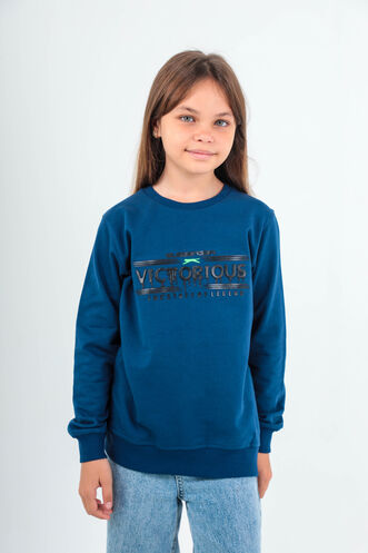 Slazenger DUNA Unisex Children's Sweatshirt Navy - Thumbnail