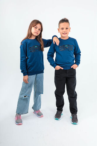 Slazenger DUNA Unisex Children's Sweatshirt Navy - Thumbnail