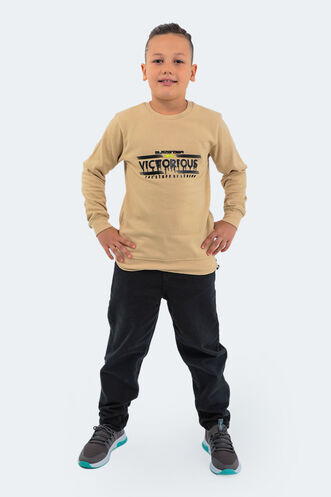 Slazenger DUNA Unisex Çocuk Sweatshirt Bej - Thumbnail