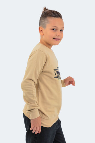 Slazenger DUNA Unisex Çocuk Sweatshirt Bej - Thumbnail