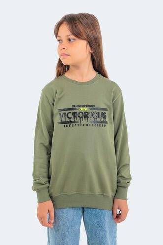 Slazenger DUNA Unisex Çocuk Sweatshirt Haki - Thumbnail