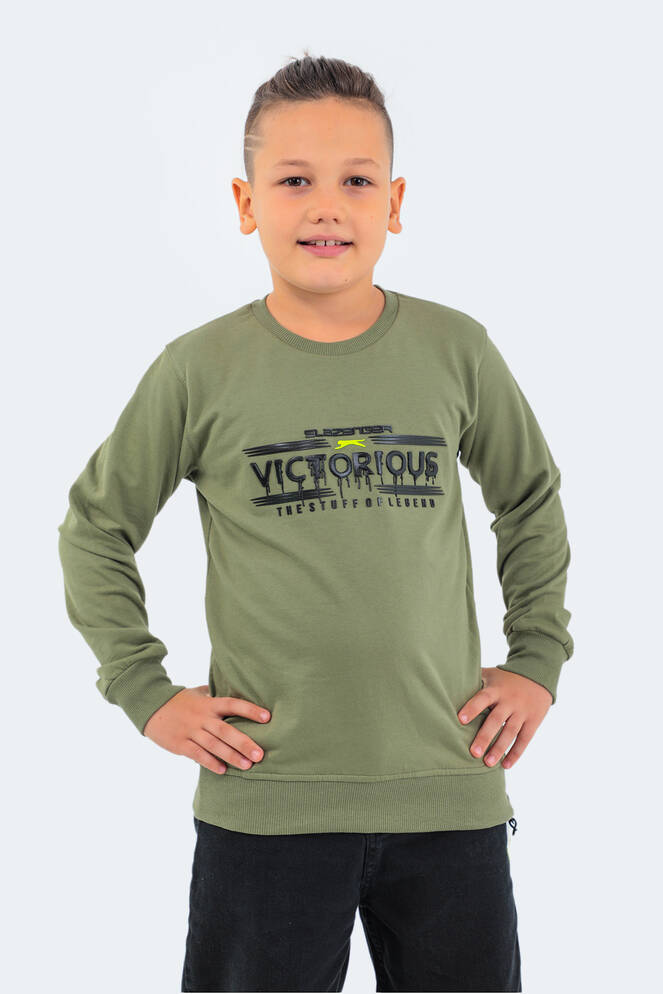 Slazenger DUNA Unisex Çocuk Sweatshirt Haki