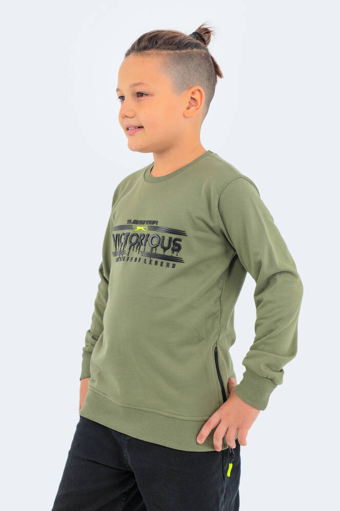 Slazenger DUNA Unisex Çocuk Sweatshirt Haki