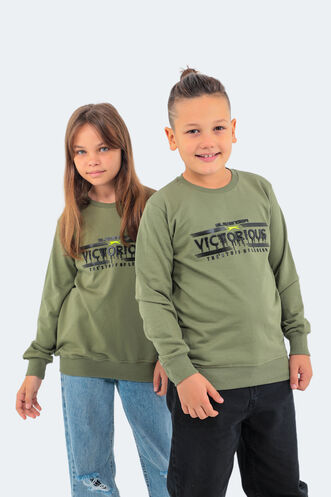 Slazenger DUNA Unisex Çocuk Sweatshirt Haki - Thumbnail