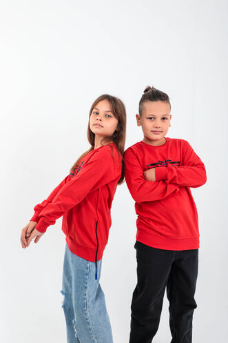 Slazenger DUNA Unisex Çocuk Sweatshirt Kırmızı - Thumbnail