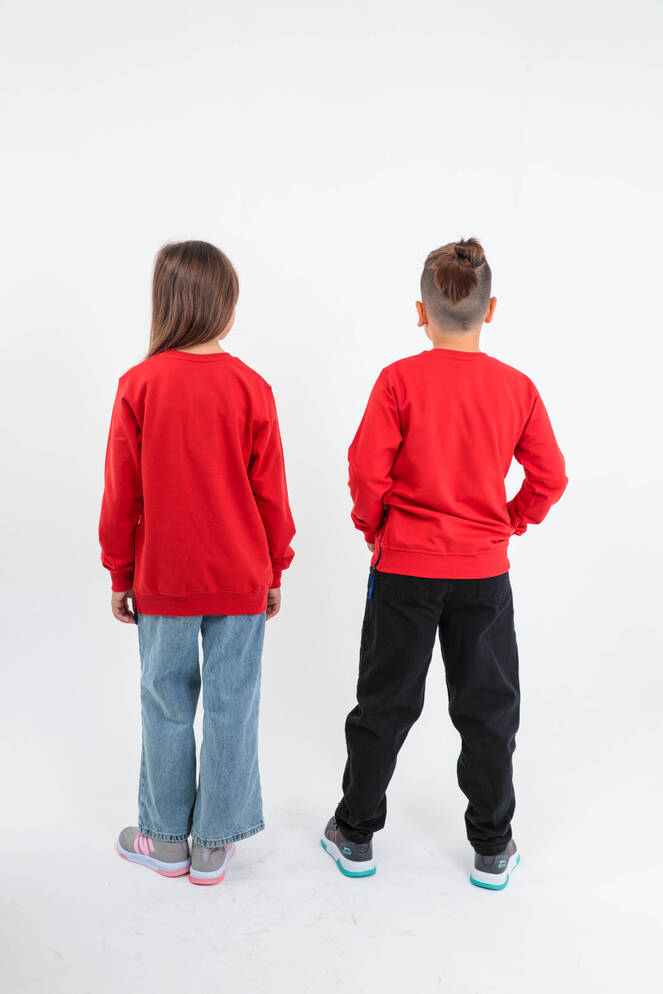 Slazenger DUNA Unisex Çocuk Sweatshirt Kırmızı