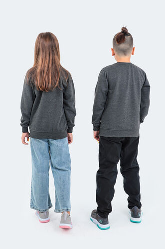 Slazenger DUNA Unisex Çocuk Sweatshirt Koyu Gri - Thumbnail