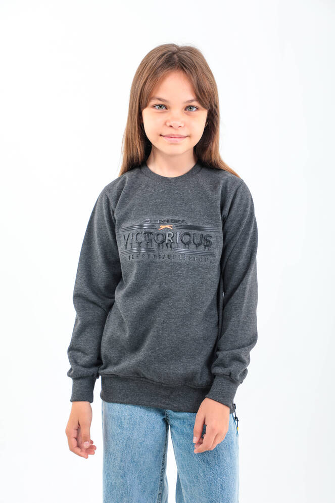 Slazenger DUNA Unisex Çocuk Sweatshirt Koyu Gri