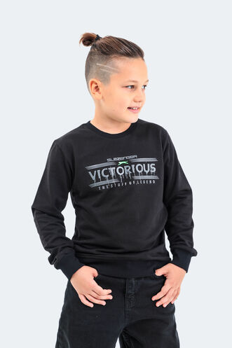 Slazenger DUNA Unisex Çocuk Sweatshirt Siyah - Thumbnail