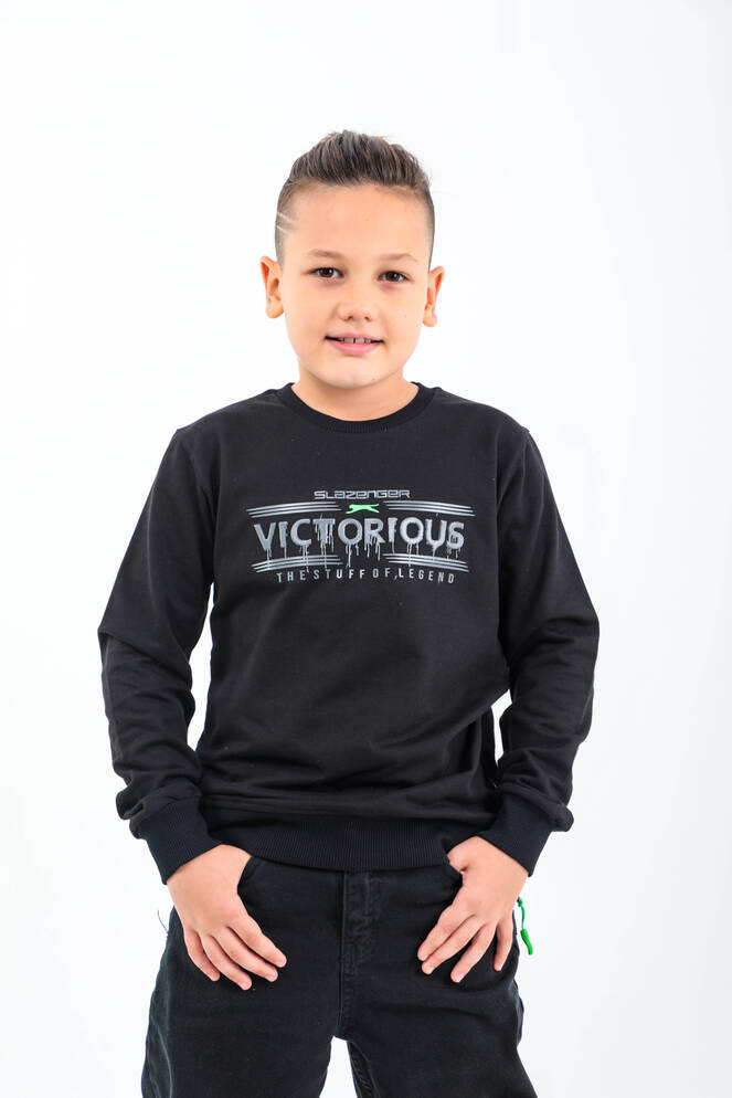 Slazenger DUNA Unisex Çocuk Sweatshirt Siyah