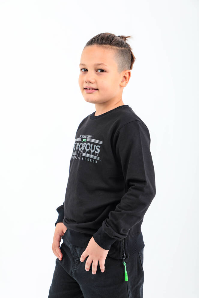Slazenger DUNA Unisex Çocuk Sweatshirt Siyah