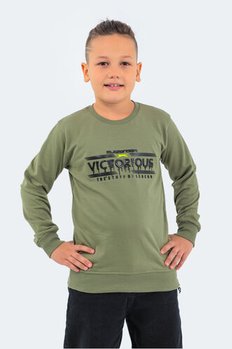 Slazenger DUNA Unisex Children's Sweatshirt Khaki - Thumbnail