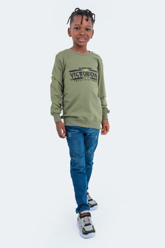 Slazenger DUNA Unisex Children's Sweatshirt Khaki - Thumbnail