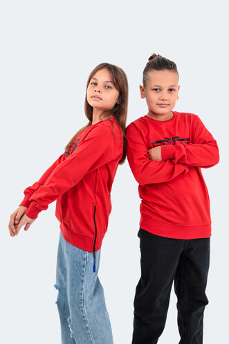 Slazenger DUNA Unisex Children's Sweatshirt Red - Thumbnail