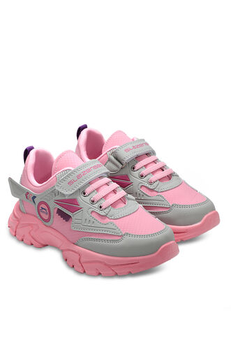 Slazenger EAR Sneaker Kız Çocuk Ayakkabı Gri - Pembe - Thumbnail