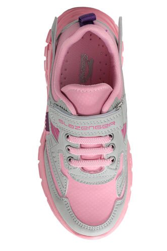 Slazenger EAR Sneaker Kız Çocuk Ayakkabı Gri - Pembe - Thumbnail