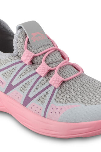 Slazenger EFUA Sneaker Kids Shoes Gray - Pink - Thumbnail
