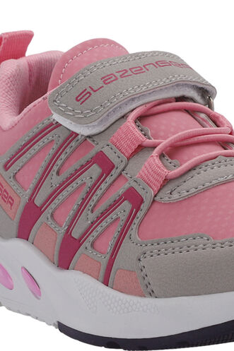 Slazenger ELIPS Unisex Çocuk Sneaker Ayakkabıları Gri - Pembe - Thumbnail