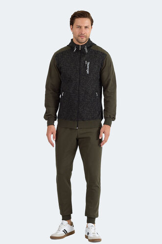 Slazenger - Slazenger FALOR Erkek Kapüşonlu Fermuarlı Haki Eşofman Takımı