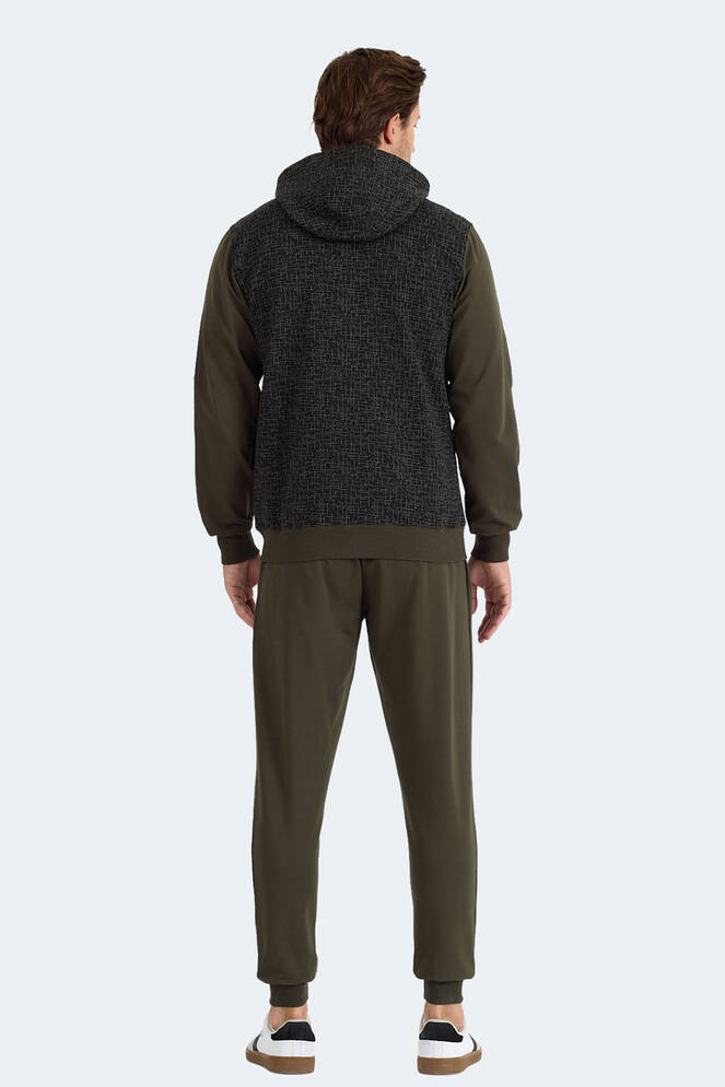 Slazenger FALOR Erkek Kapüşonlu Fermuarlı Haki Eşofman Takımı