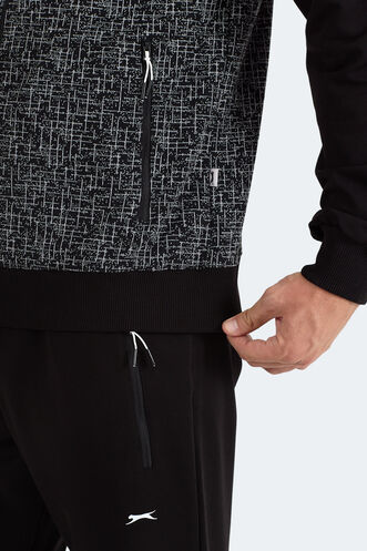 Slazenger FALOR Erkek Kapüşonlu Fermuarlı Siyah Eşofman Takımı - Thumbnail