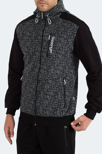 Slazenger FALOR Erkek Kapüşonlu Fermuarlı Siyah Eşofman Takımı - Thumbnail