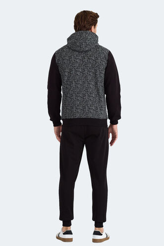 Slazenger FALOR Erkek Kapüşonlu Fermuarlı Siyah Eşofman Takımı - Thumbnail