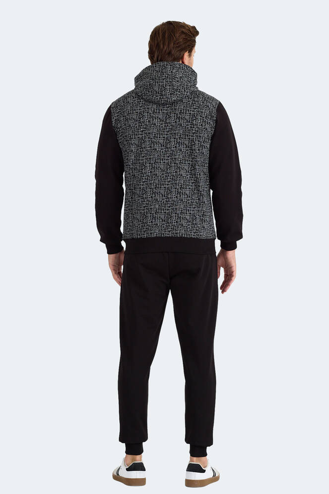 Slazenger FALOR Erkek Kapüşonlu Fermuarlı Siyah Eşofman Takımı