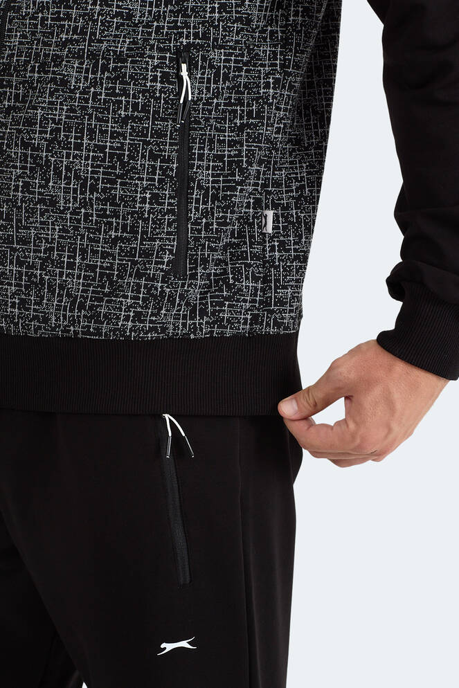 Slazenger FALOR Erkek Kapüşonlu Fermuarlı Siyah Eşofman Takımı