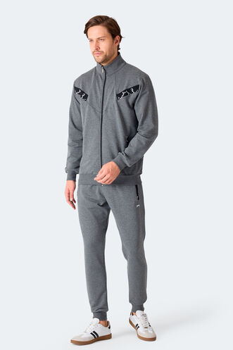 Slazenger FELON Erkek Fermuar Cepli Antrasit Eşofman Takımı - Thumbnail