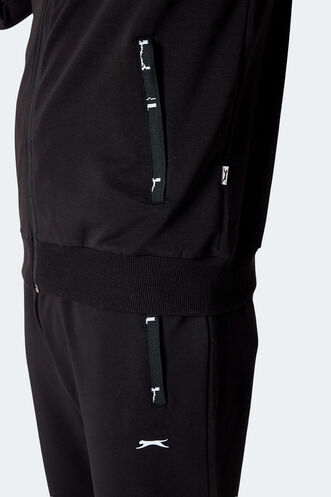 Slazenger FELON Erkek Fermuar Cepli Siyah Eşofman Takımı - Thumbnail