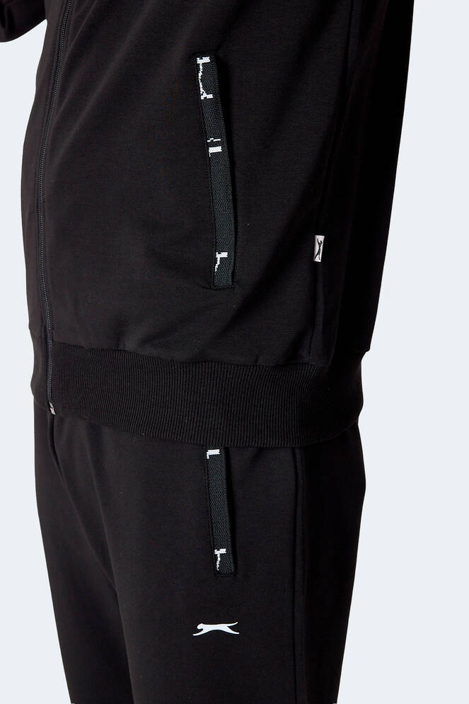 Slazenger FELON Erkek Fermuar Cepli Siyah Eşofman Takımı