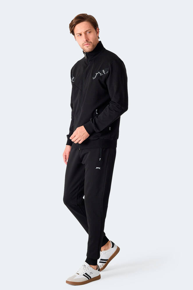 Slazenger FELON Erkek Fermuar Cepli Siyah Eşofman Takımı