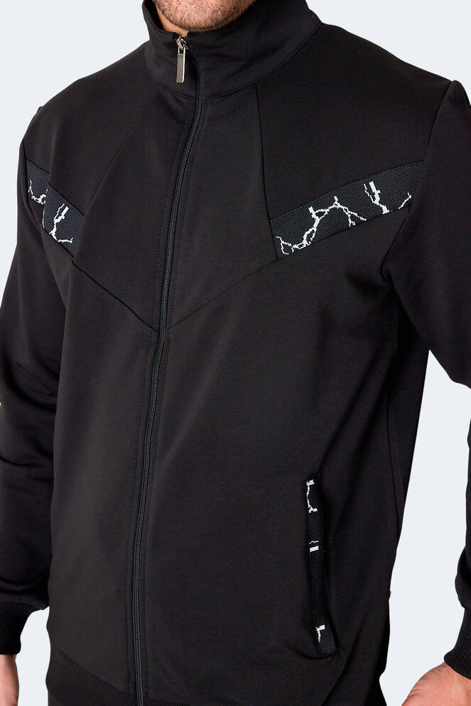 Slazenger FELON Erkek Fermuar Cepli Siyah Eşofman Takımı