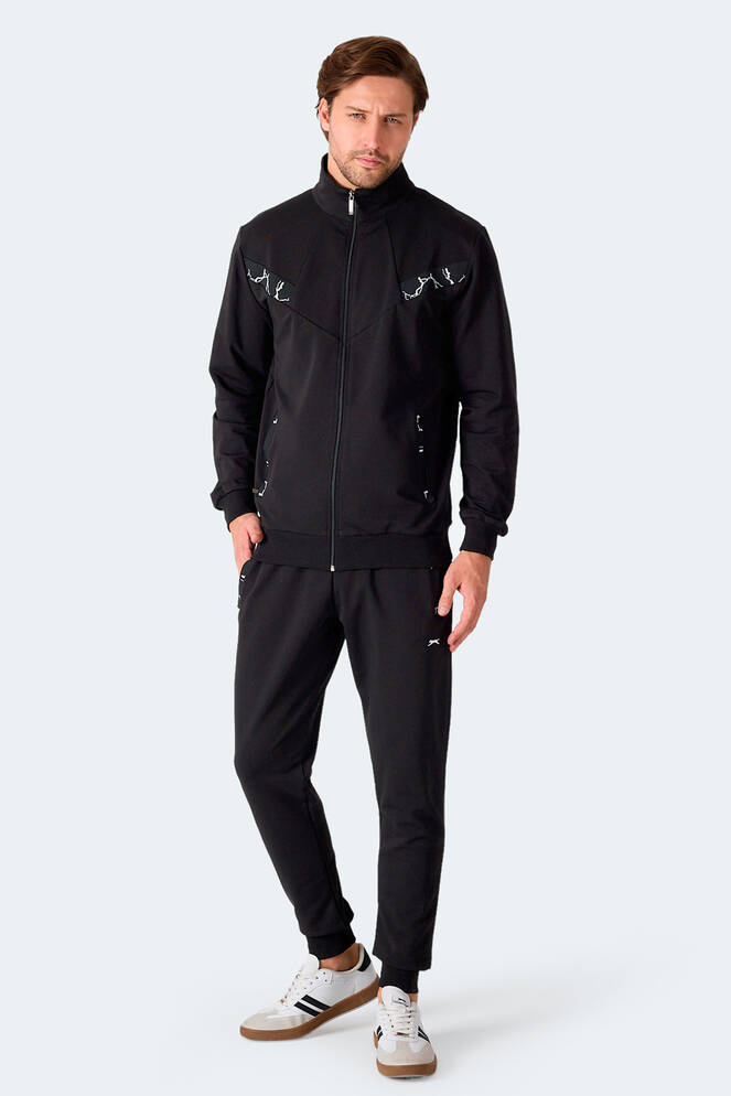 Slazenger FELON Erkek Fermuar Cepli Siyah Eşofman Takımı