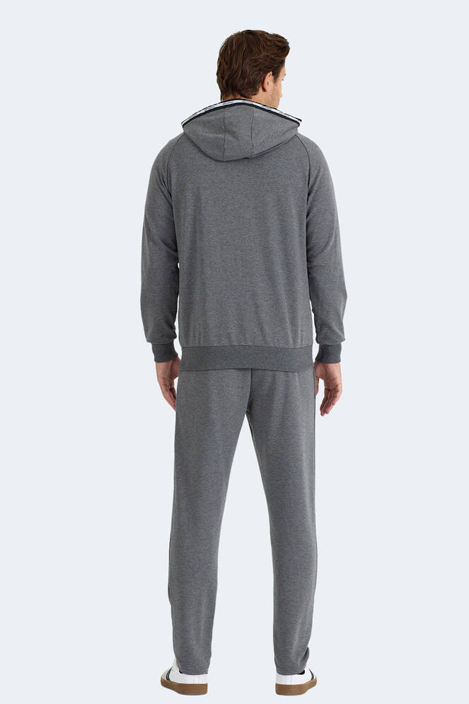 Slazenger FENDER Erkek Kapüşonlu Fermuarlı Antrasit Eşofman Takımı