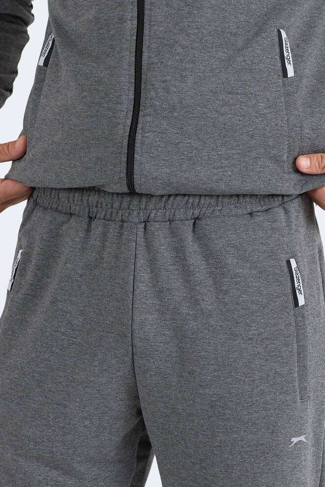 Slazenger FENDER Erkek Kapüşonlu Fermuarlı Antrasit Eşofman Takımı