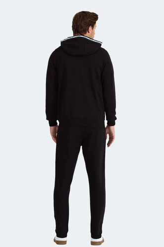 Slazenger FENDER Erkek Kapüşonlu Fermuarlı Siyah Eşofman Takımı - Thumbnail